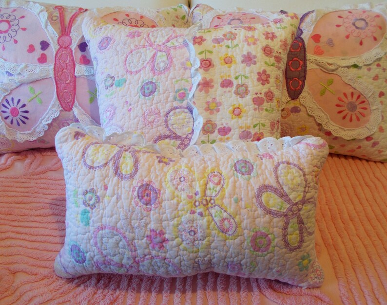 Nursery Pillow Quilted Pillow Handmade Pillow Pink Pillow Etsy