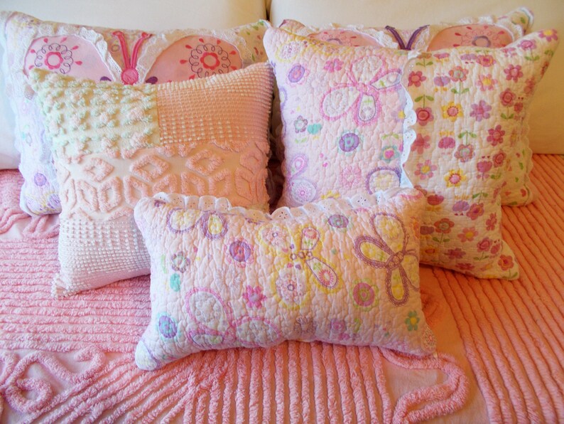 Nursery Pillow Quilted Pillow Handmade Pillow Pink Pillow Etsy