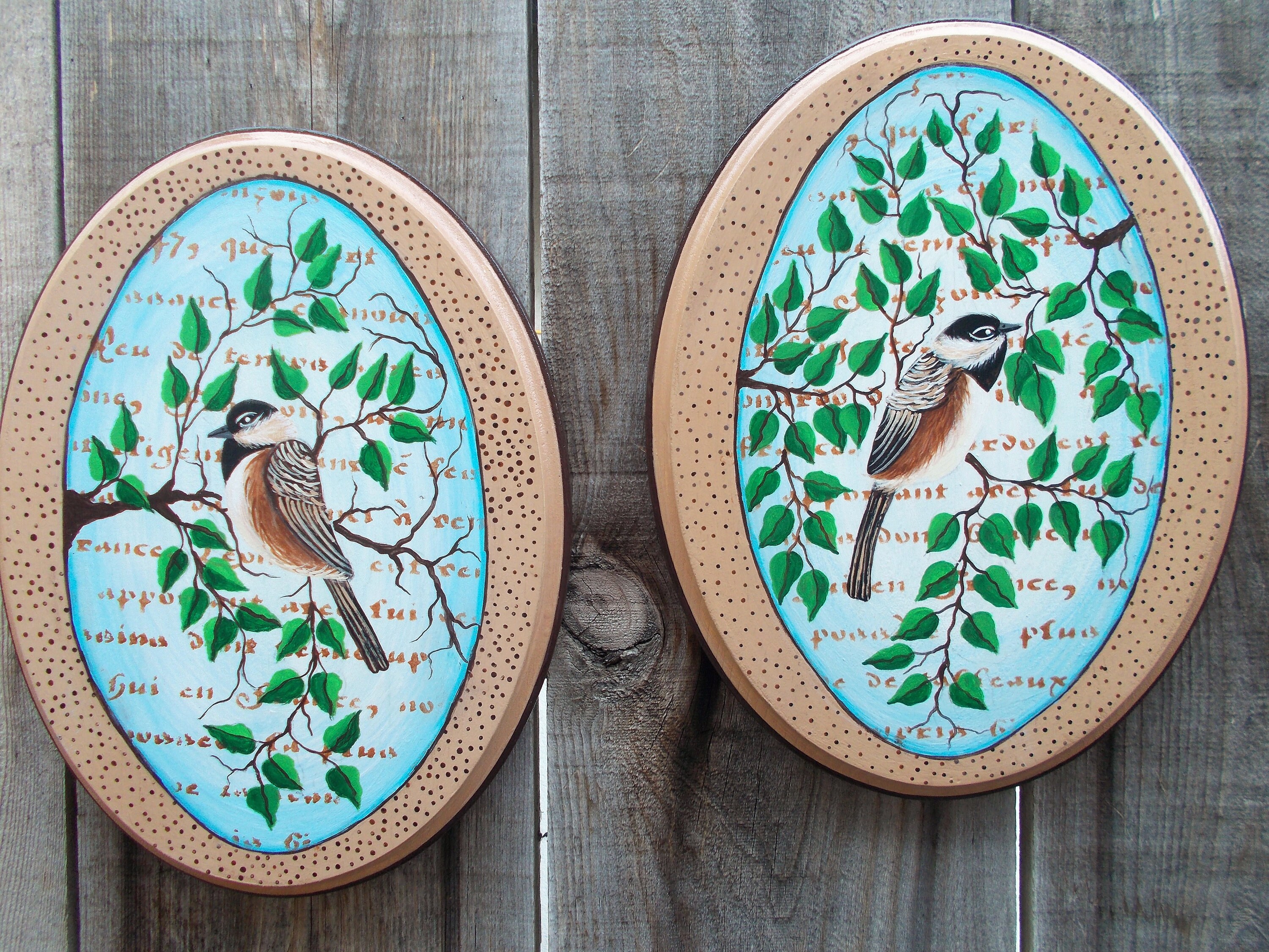 Decorative Plaques Wall Hanging Bird Plaques Chickadee Wall Etsy