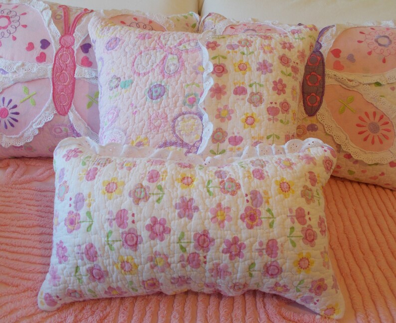 Nursery Pillow Quilted Pillow Handmade Pillow Pink Pillow Etsy