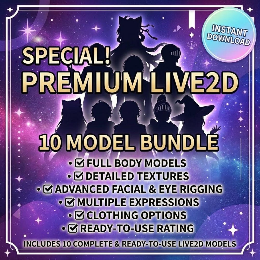 10 Live2d Model Bundle | Fully Rigged | Vtuberstudio - Etsy