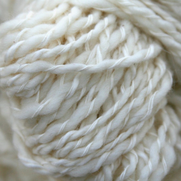 SALE on undyed yarn wool and cotton half pound skein