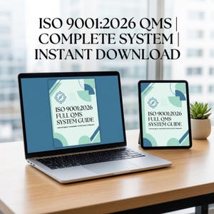 Mallar för ISO 9001 kvalitetsledningssystem | Revisionsklara rutiner | Dokumentkontroll, internrevision | Moderna efterlevnadsdokument