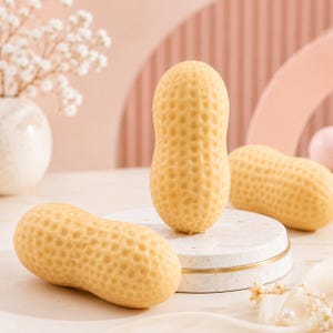 Large Peanut Squishy Toy, Slow Rising Sensory Stress Ball, Soft Squeeze Fidget Toy for Kids and Adults, Cute Novelty Gift, 1 Piece