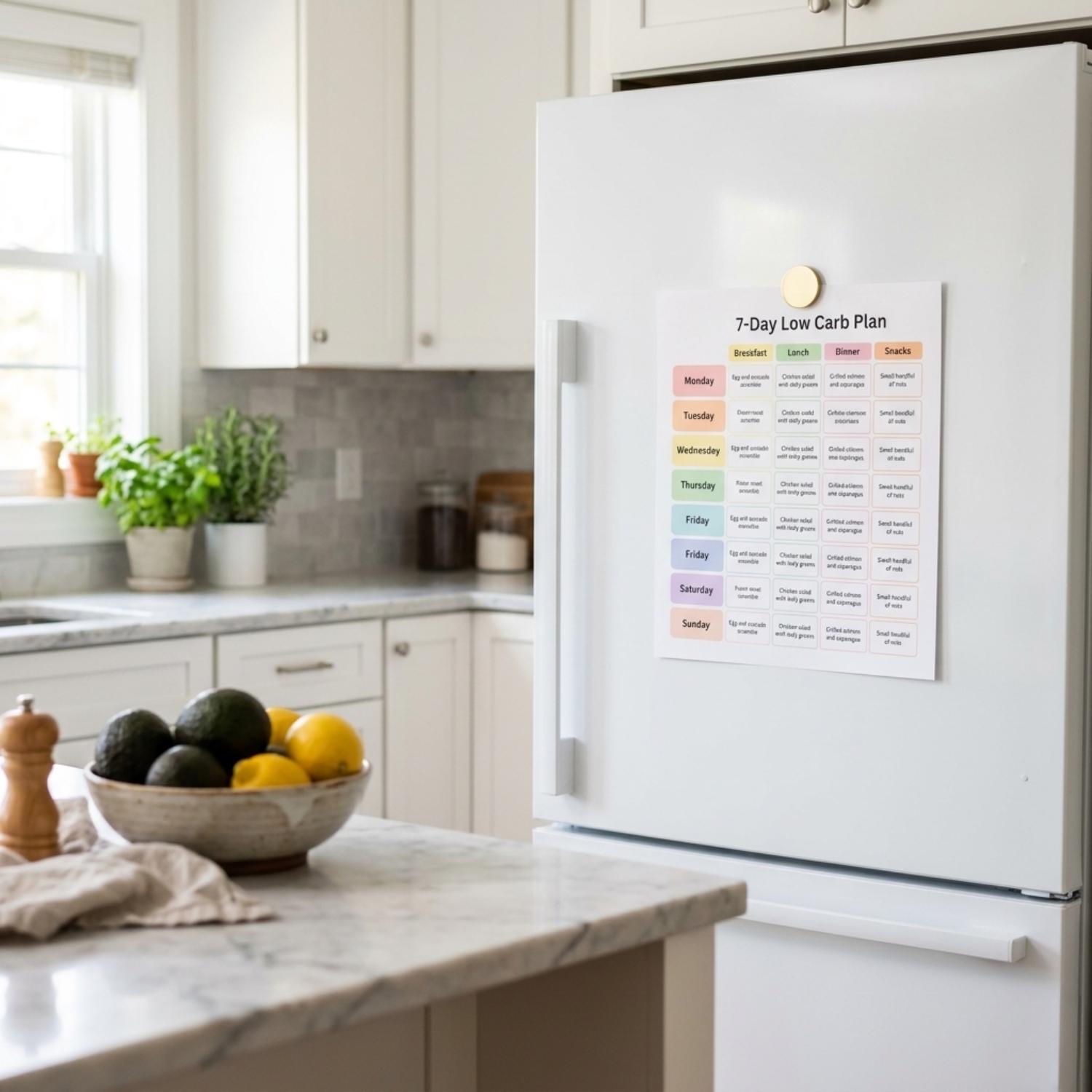 Low Carb Meal Plan & Keto Grocery List Printable | 7-day Diet Food ...