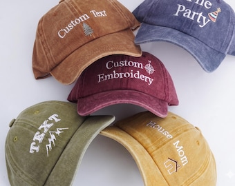 Custom Embroidered Cotton Twill Baseball Hat, Retro Distressed Trucker Cap