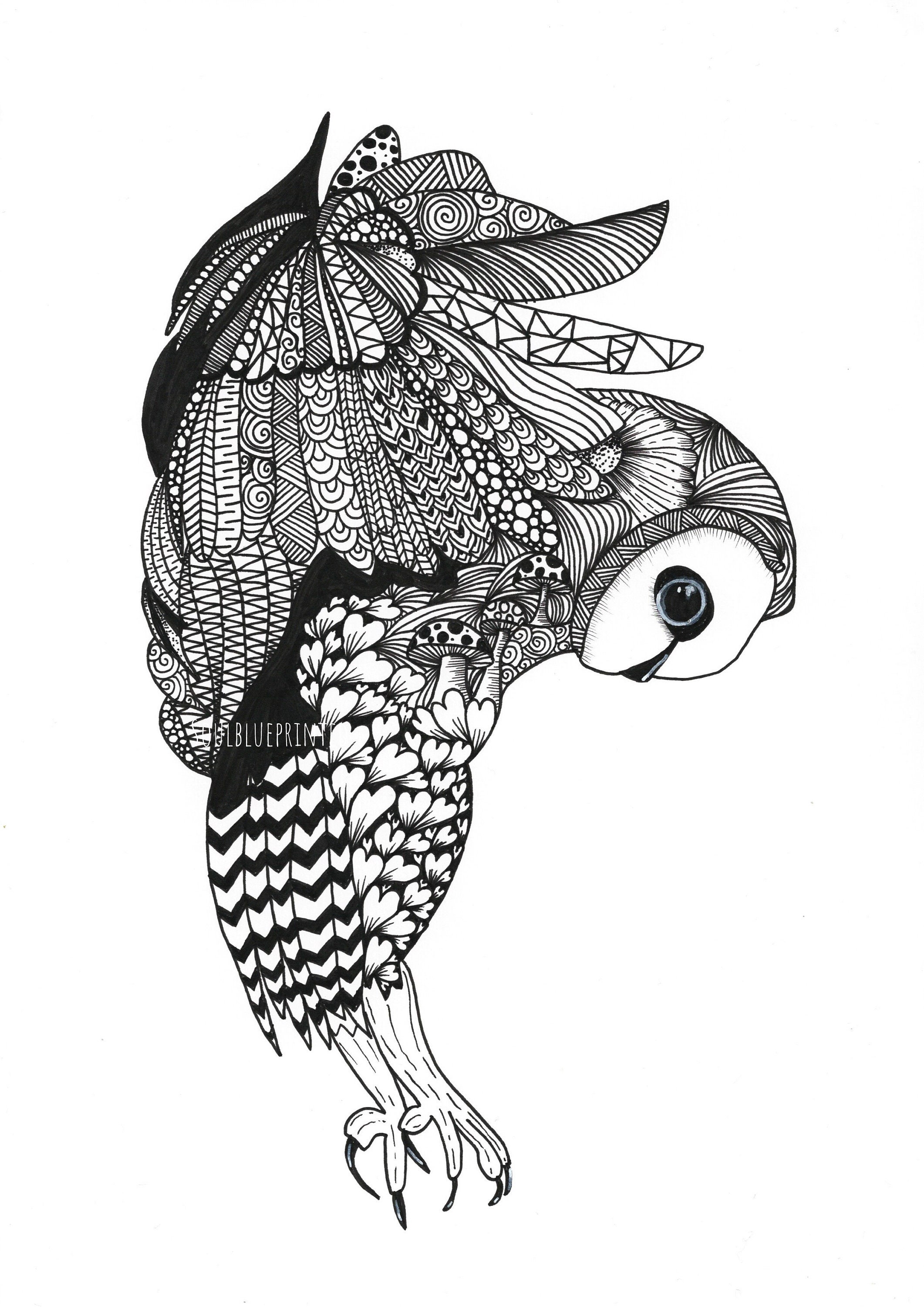Original Zentangle Animal Art Personalised custom original | Etsy