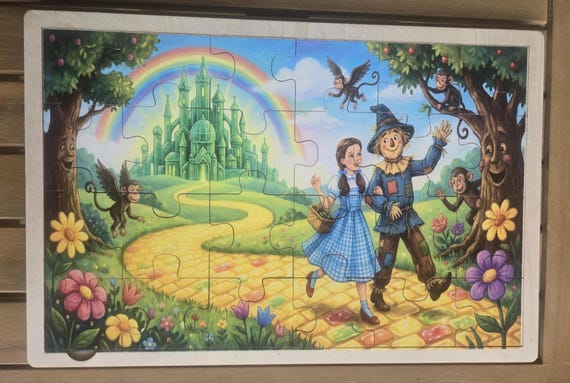 Wizard of Oz Wooden Puzzle – Classic Fairy Tale Adventure for Kids Challenging Jigsaw Lover