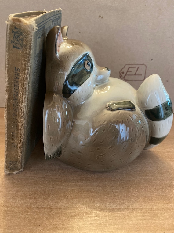 Raccoon Bookend Fitz and Floyd Rare Etsy