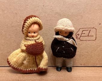 Shy Winter Dressed Doll Set 1930-1940