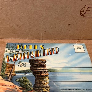 Pochette de cartes postales souvenir du Wisconsin Dells des années 40
