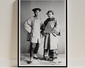 John Thomson: portret Chinese dame meid, antieke Wet Collodion Fine Art-afdruk