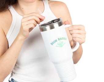 Taza de viaje Book Baddie de 40 oz / Vaso térmico