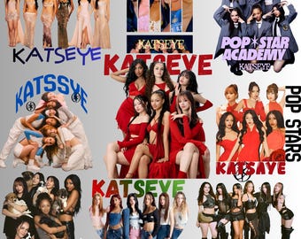 Paquete de más de 135 imágenes PNG del grupo femenino Katseye / Imágenes PNG de chicas estrellas del pop / Imágenes PNG de camisetas de Katseye / Gira de Katseye 2026 / Descarga digital