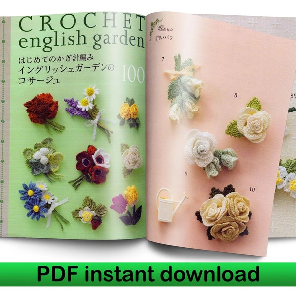 100 Flower crochet motifs JAPONAIS Flower motifs book eBook crochet book PDF au crochet, Motif fleurs au crochet