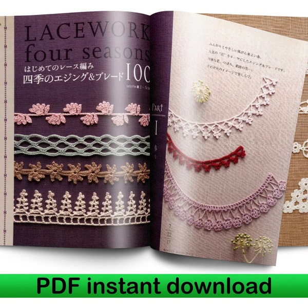 100 Lace motifs Crochet patterns book Lace work Four seasons eBook crochet book PDF crochet pattern, PDF pattern Crochet flower pattern