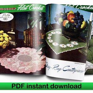 Book of filet crochet, crochet patterns book, eBook, crochet tutorial, crochet pattern, crochet filet patterns, filet crochet pattern