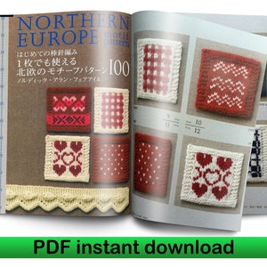 100 Nothern Europe motif patterns JAPANESE Knitting patterns eBook Knitting book PDF Knitting pattern, PDF pattern