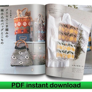 Crochet bag patterns, Japanese patterns, eBook, crochet pattern, crochet hat, crochet japanese crochet