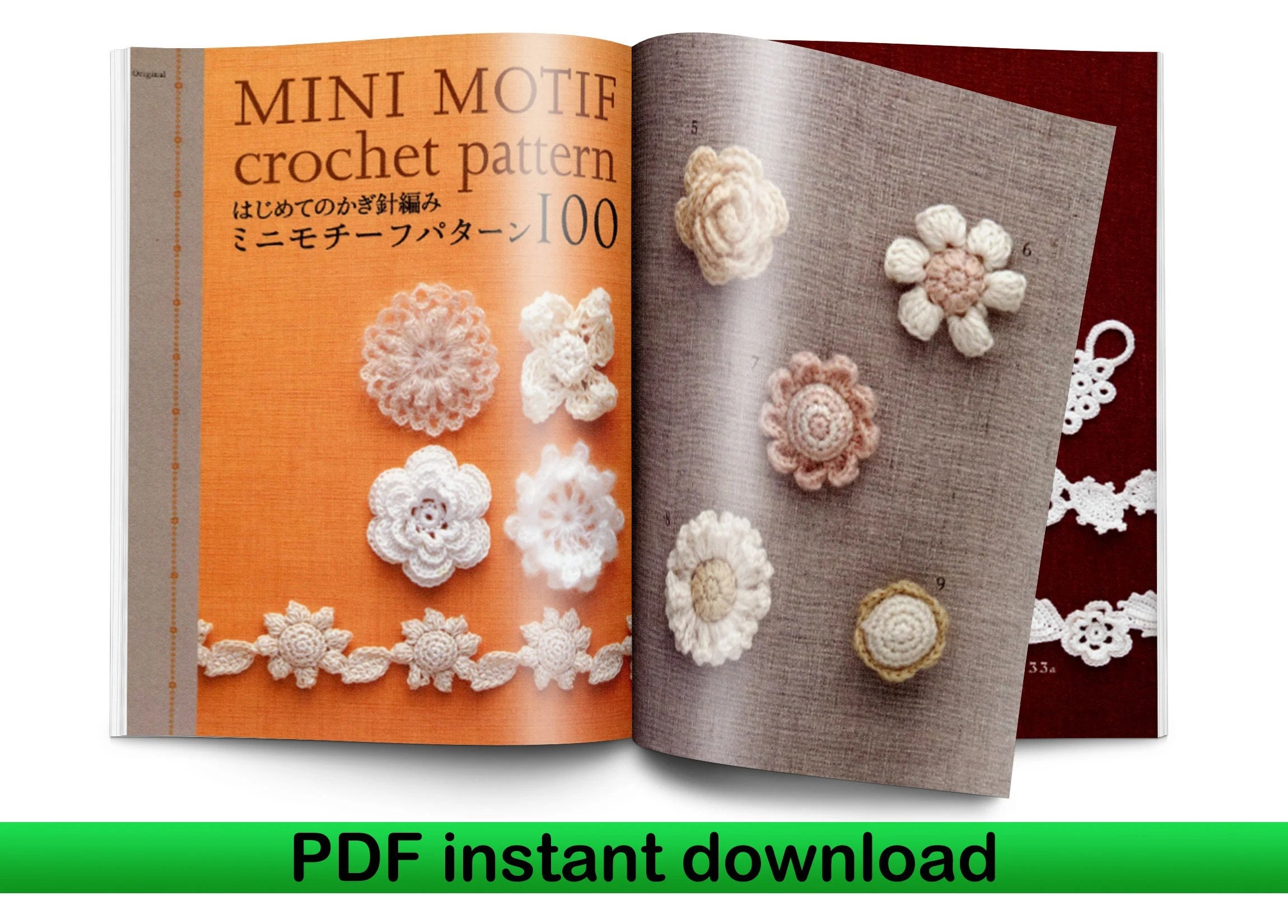 Crochet Motif 366 Crochet Pattern Book /Japanese Knit Craft Book