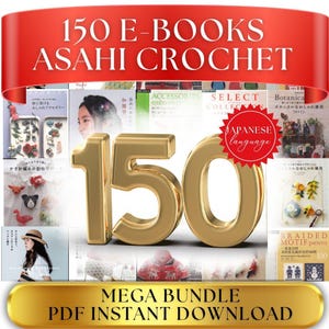 Bundle 150 Crochet & Knitting Ebooks in Japanese, motifs pattern, PDF crochet pattern, PDF pattern