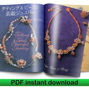 Tatting with Beads Graceful jewelry Japanese Ebook Instant Download Pdf file, Japanese book pdf Tatting pattern