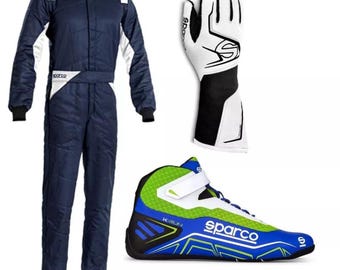 Sparco Racing Suit, Shoes & Gloves CIK/FIA Level 2 Approved with free gift (Balaclava)