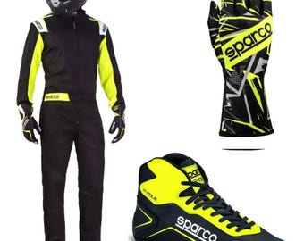 Sparco Go Kart Racing Suit, Shoes & Gloves CIK/FIA Level 2 Approved with free gift (Balaclava)