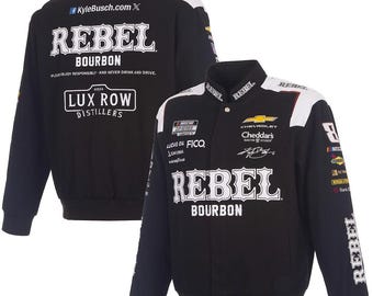 Men’s Kyle Busch Rebel Bourbon Motorsports Printed Racing Jacket With Free Gift (Balaclava)