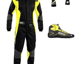Sparco Go Kart Racing Suit, Shoes & Gloves CIK/FIA Level 2 Approved with free gift (Balaclava)