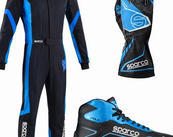 Traje, zapatos y guantes de karting Sparco homologados por la CIK/FIA Nivel 2 con regalo (pasamontañas).