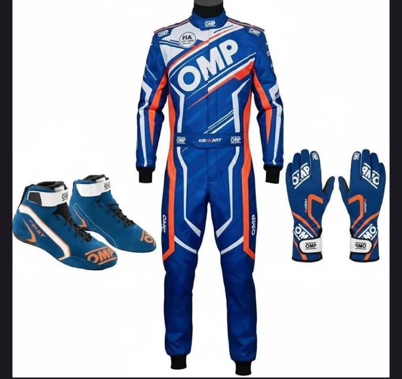 OMP Racing Suit, Shoes, Gloves, CIK/FIA Level 2 Approved with gift (Balaclava) image 1