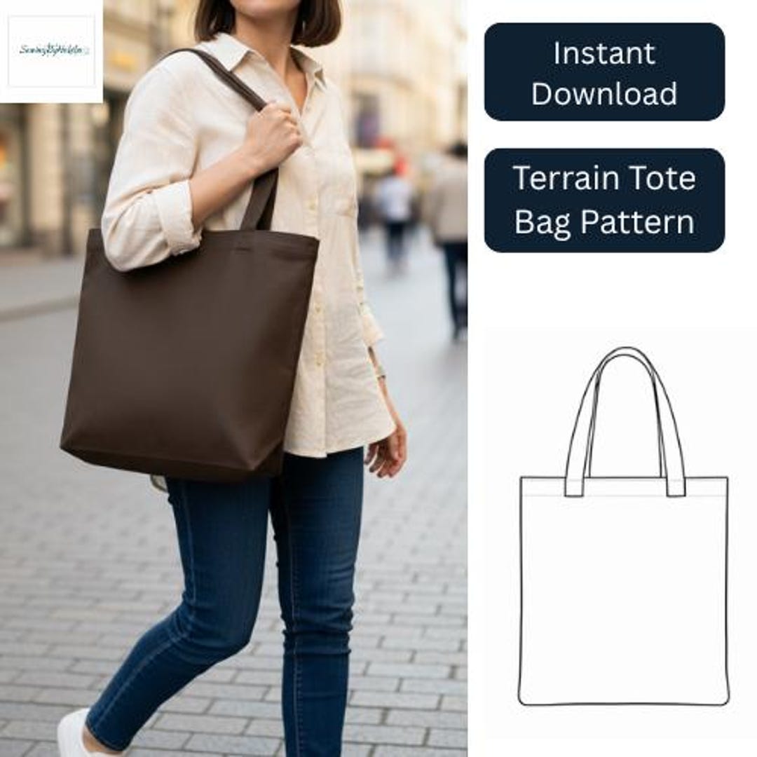 Terrain Tote Bag Sewing Pattern PDF | A4 & US Letter | DIY Tote Bag ...