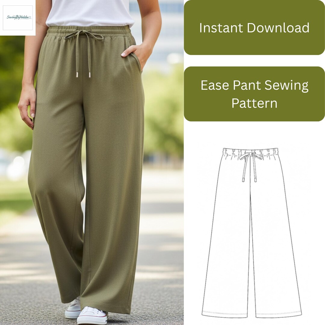 Ease Pant Digital Sewing Pattern | Printable PDF | A4/US Letter Files ...