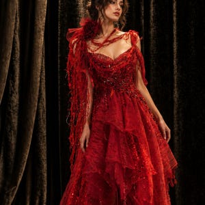 formal dresses for a masquerade ball Red Gown WeddingGuestOccasionwear