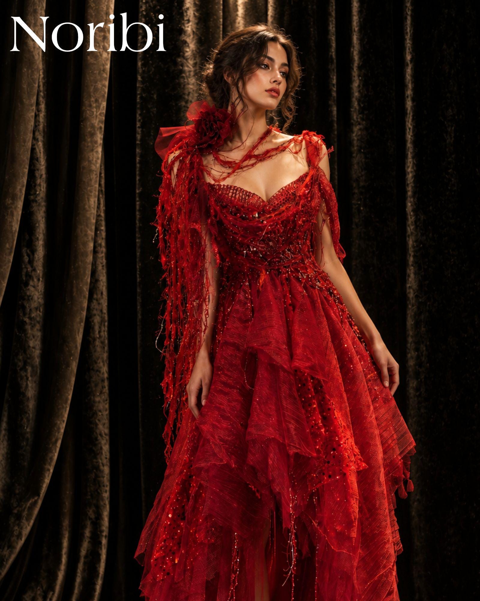 formal dress masquerade Red Ball Gown elegant masquerade ball gown