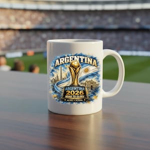 Wereldkampioenschap voetbal 2026 png, T-shirtontwerp voetbalfan Argentinië, voetbalsublimatieontwerp, digitale sportdownload afbeelding 5