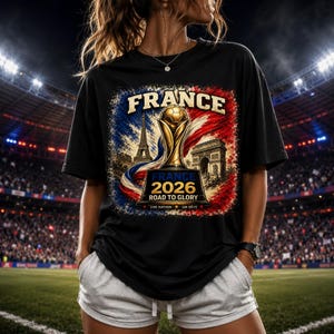 Wereldkampioenschap voetbal 2026 png, Franse voetbalfan png, FIFA-voetbalshirtontwerp, Franse teamafbeelding, USA Canada Mexico Tournament
