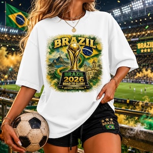 WK 2026 png, Brazilië FIFA-voetbalshirtontwerp, afbeelding voetbalfan, USA Canada Mexico-toernooi, digitale download