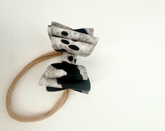 Lazo para el cabello de piel sintética color aguacate