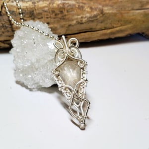MS1 MOONSTONE Hand Wire Wrapped Womans Pendant Necklace #GiftforHer HANDCRAFTED HANDMADE Gemstone Jewelry Healing Crystal Crystals