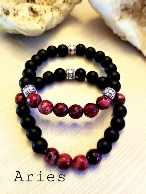 J24 Aries ZODIAC Sign Power Bracelet Stretch Bracelets SET