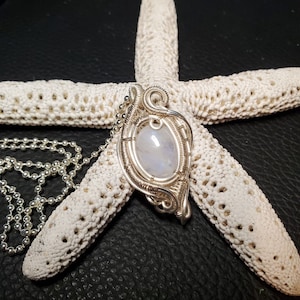 MS6 MOONSTONE Hand Wire Wrapped Womans Pendant Necklace #GiftforHer HANDCRAFTED HANDMADE Gemstone Jewelry Healing Crystal Crystals