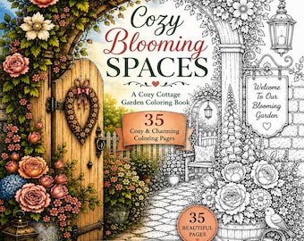 Cozy Cottage Garden Coloring Book | 35 Floral Pages (Digital Download)