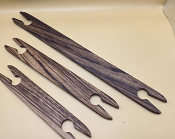 21, 14, 10, 8, 6 Zoll Zebra Holz Schiffchen