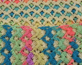 Crochet Crib Blanket: Two-Sided, Multi-Color, Soft & Washable