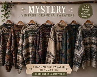 Vintage 90s Grandpa Sweater, Earth Tone Patterned Crewneck, Grunge Indie Vibes