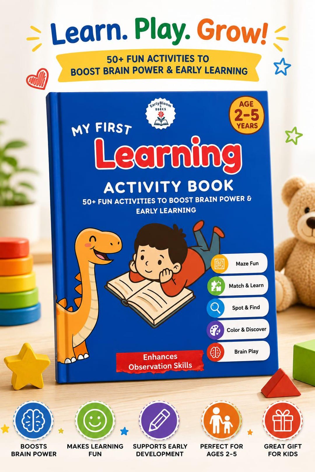 Preschool Activity Book PDF for Kids Ages 3-6 | 50+ Learning Activities