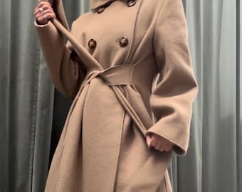 DKNY 1990s Classic Black Chic Twill Pea Coat S-M - Etsy