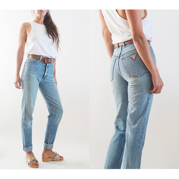 1980s 1990s vintage gok door Marciano licht Wash hoge taille Jean. XS-26